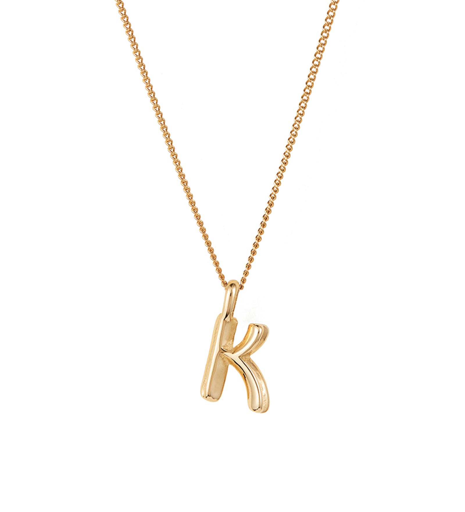Jenny Bird-Monogram Necklace-Necklaces-14k Gold Plated-K-Blue Ruby Jewellery-Vancouver Canada