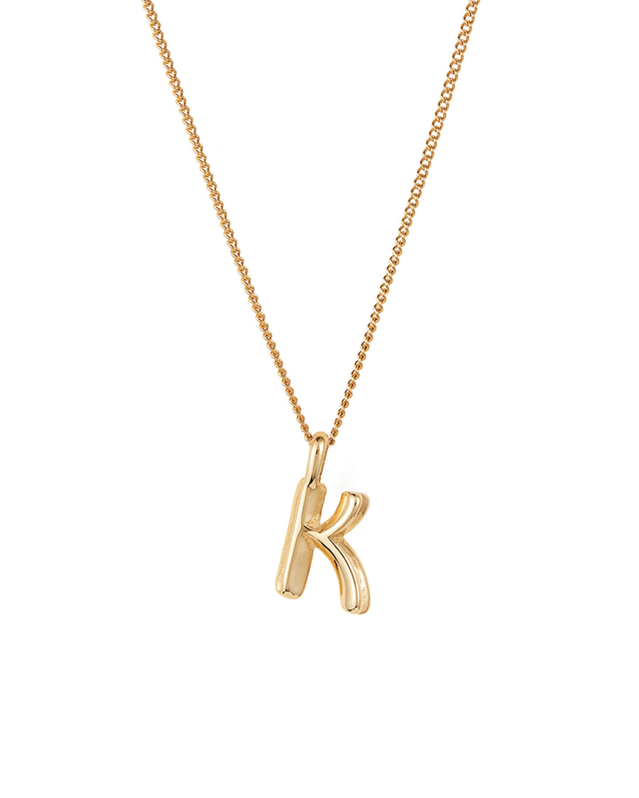 Jenny Bird-Monogram Necklace-Necklaces-14k Gold Plated-K-Blue Ruby Jewellery-Vancouver Canada