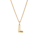 Jenny Bird-Monogram Necklace-Necklaces-14k Gold Plated-L-Blue Ruby Jewellery-Vancouver Canada