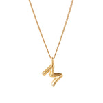 Jenny Bird-Monogram Necklace-Necklaces-Gold Plated-M-Blue Ruby Jewellery-Vancouver Canada