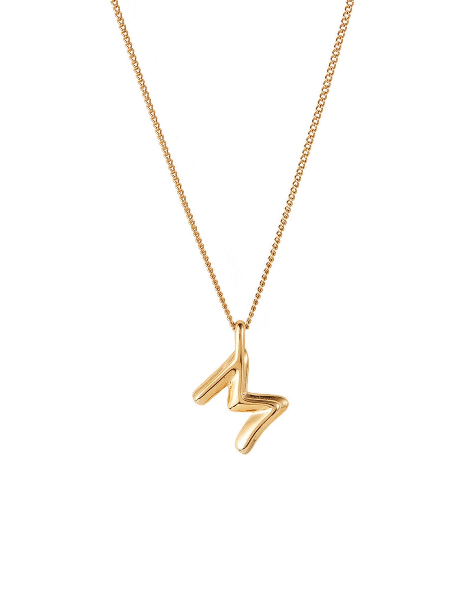 Jenny Bird-Monogram Necklace-Necklaces-Gold Plated-M-Blue Ruby Jewellery-Vancouver Canada