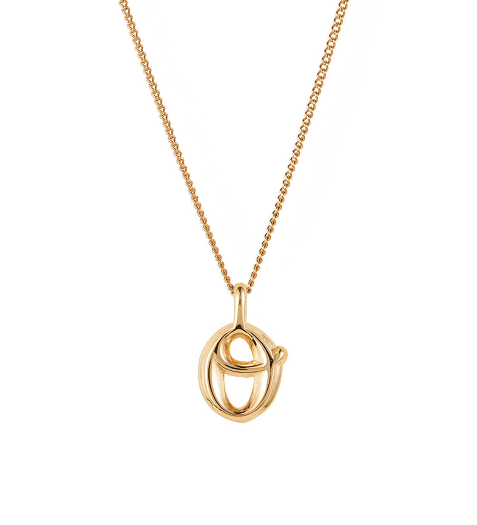 Jenny Bird-Monogram Necklace-Necklaces-14k Gold Plated-O-Blue Ruby Jewellery-Vancouver Canada