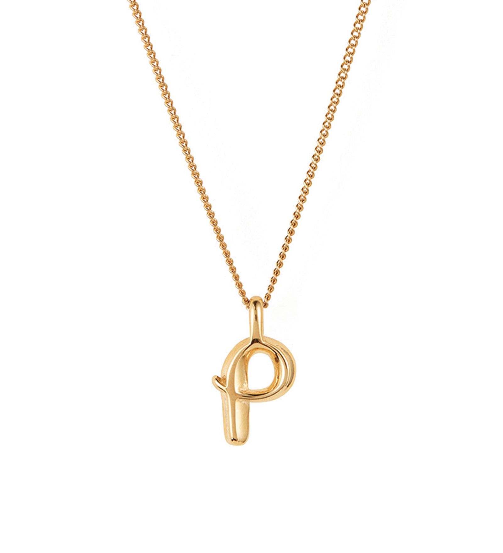 Jenny Bird-Monogram Necklace-Necklaces-14k Gold Plated-P-Blue Ruby Jewellery-Vancouver Canada