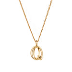 Jenny Bird-Monogram Necklace-Necklaces-14k Gold Plated-Q-Blue Ruby Jewellery-Vancouver Canada