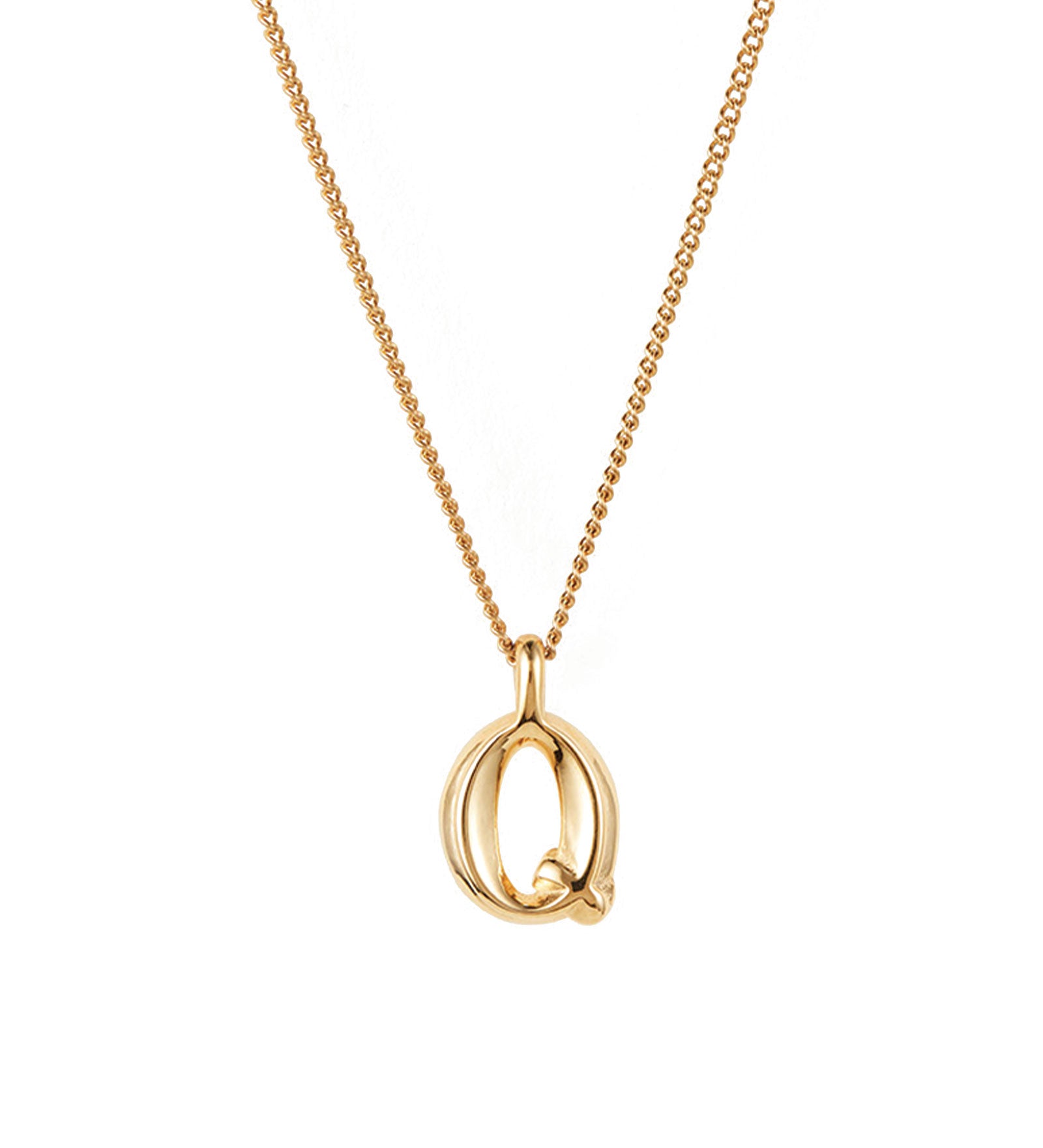 Jenny Bird-Monogram Necklace-Necklaces-14k Gold Plated-Q-Blue Ruby Jewellery-Vancouver Canada