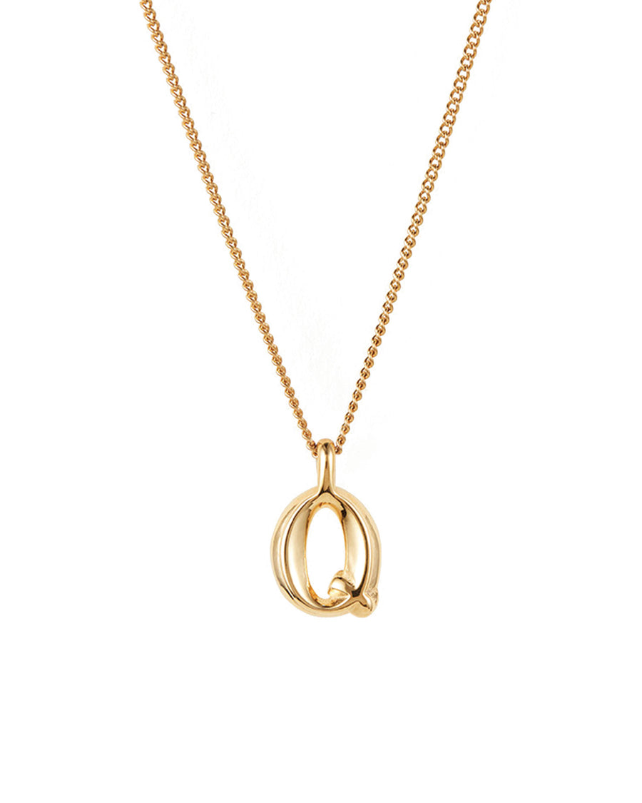Jenny Bird-Monogram Necklace-Necklaces-14k Gold Plated-Q-Blue Ruby Jewellery-Vancouver Canada