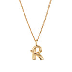 Jenny Bird-Monogram Necklace-Necklaces-14k Gold Plated-R-Blue Ruby Jewellery-Vancouver Canada