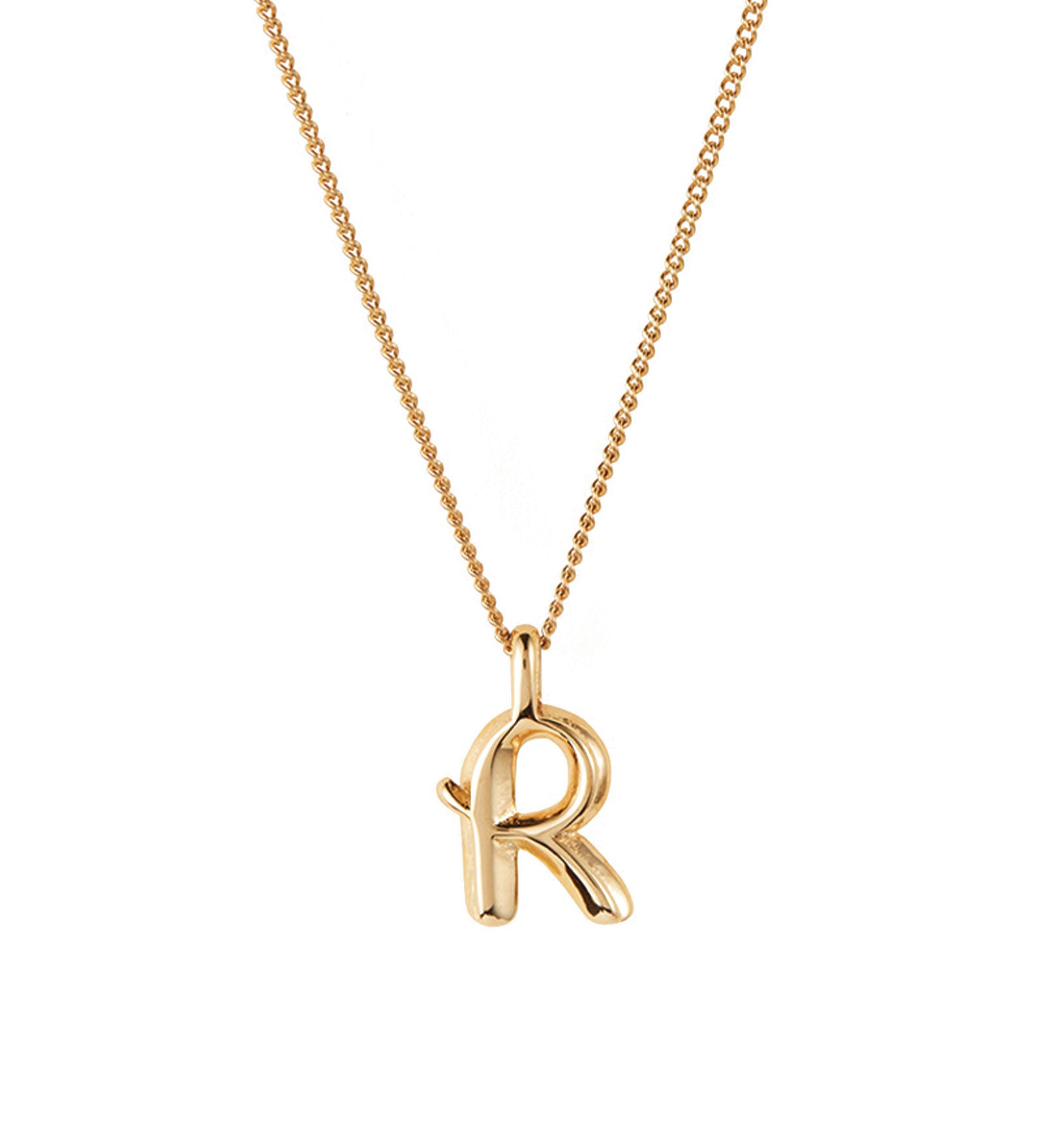 Jenny Bird-Monogram Necklace-Necklaces-14k Gold Plated-R-Blue Ruby Jewellery-Vancouver Canada