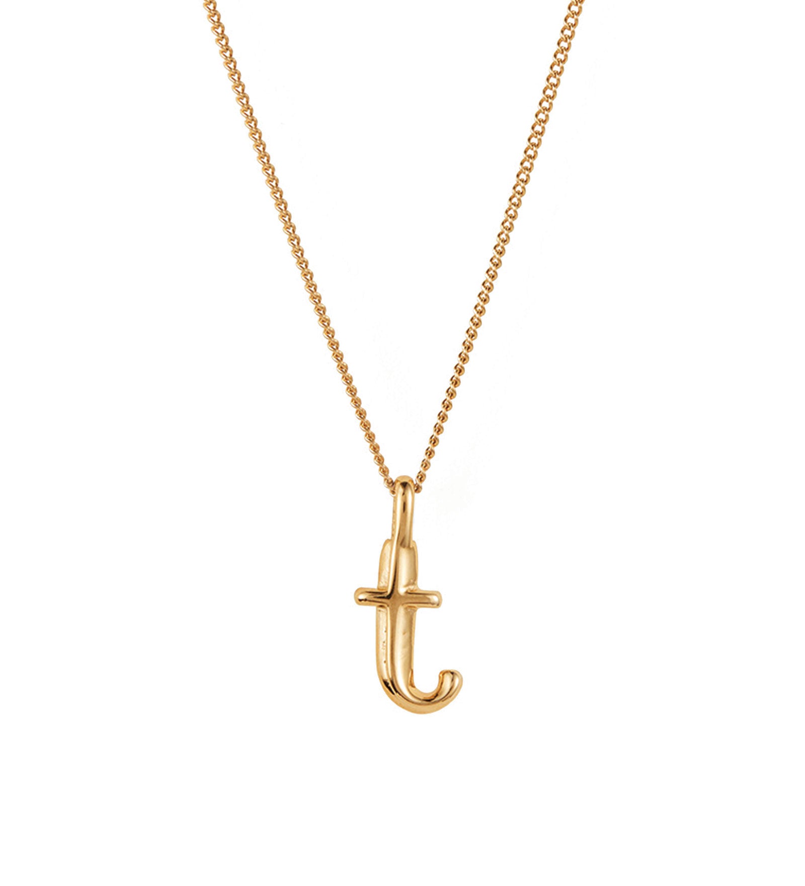 Jenny Bird-Monogram Necklace-Necklaces-14k Gold Plated-T-Blue Ruby Jewellery-Vancouver Canada