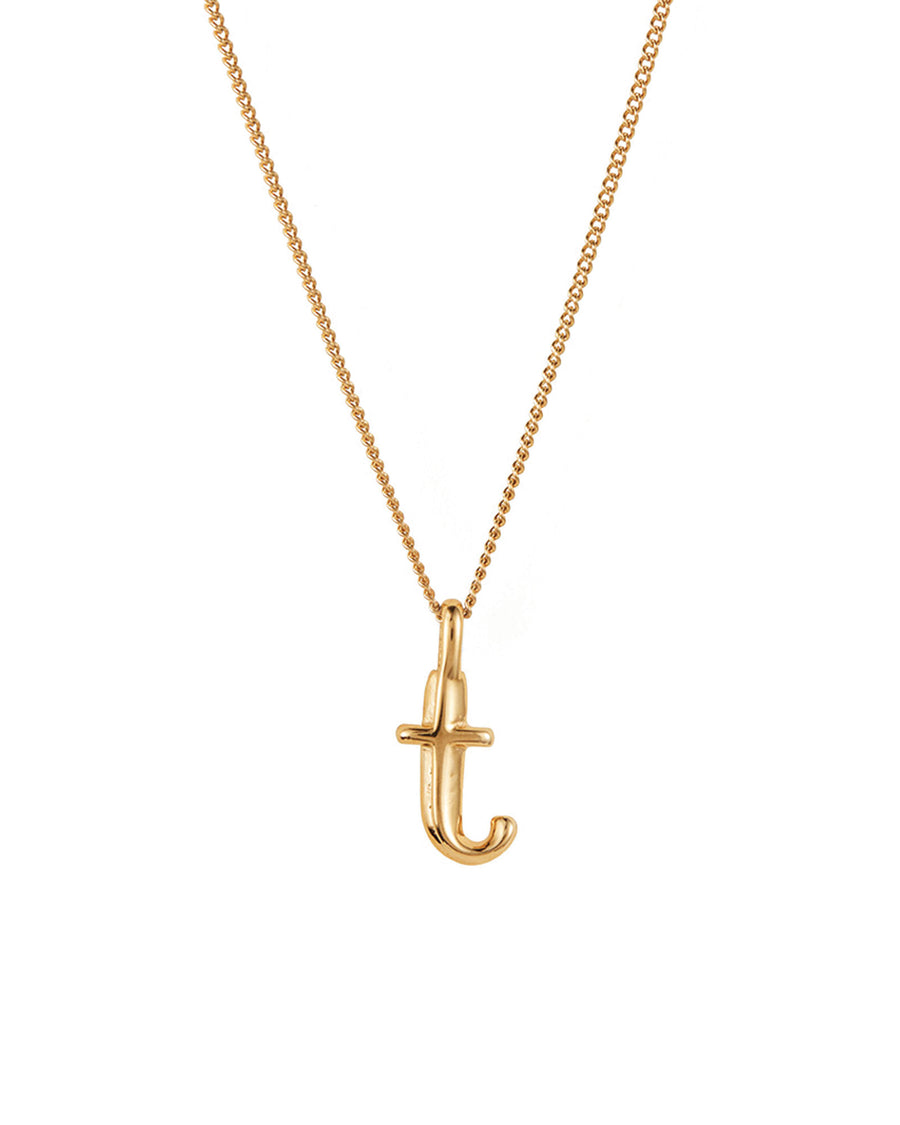 Jenny Bird-Monogram Necklace-Necklaces-14k Gold Plated-T-Blue Ruby Jewellery-Vancouver Canada