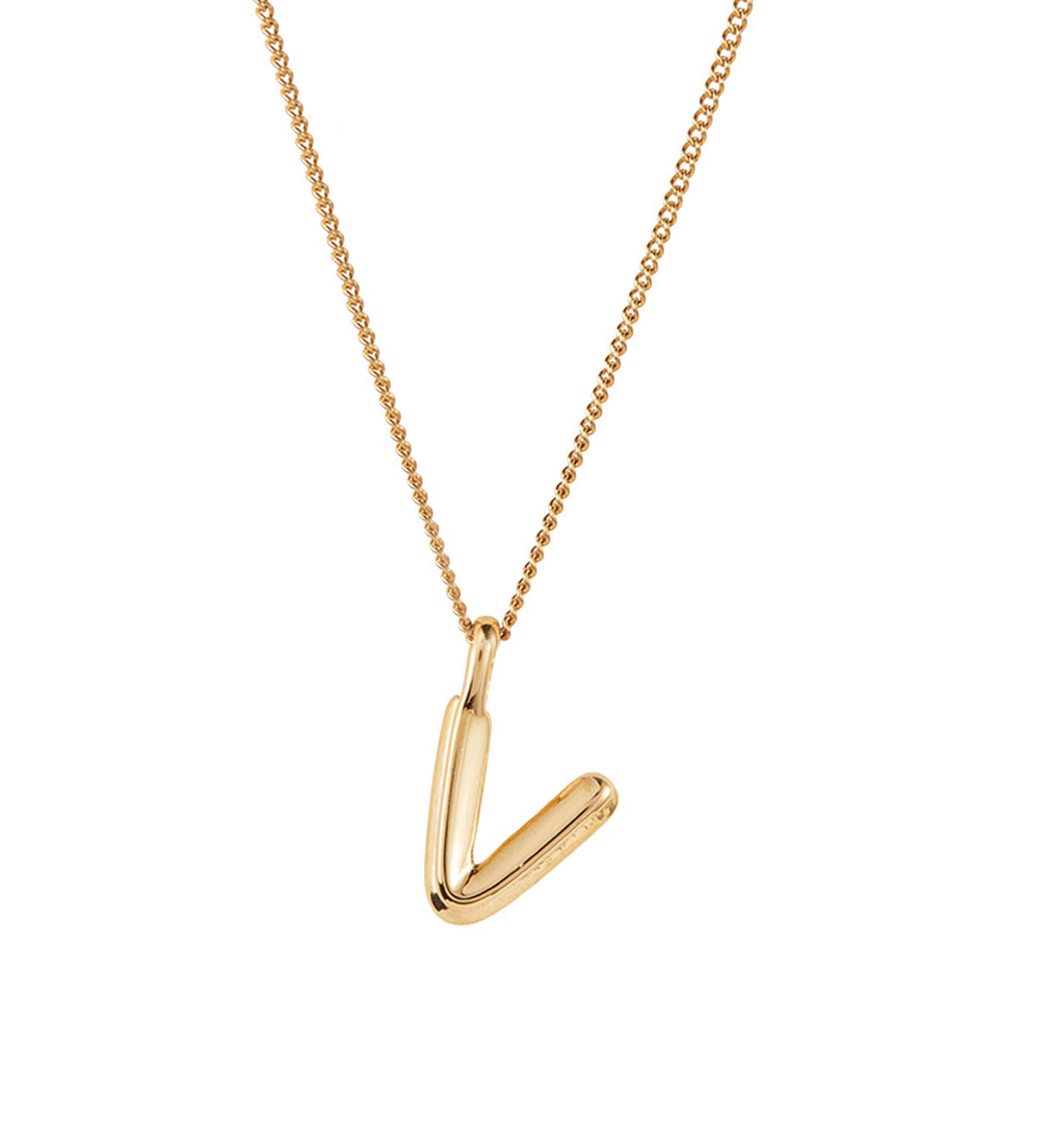 Jenny Bird-Monogram Necklace-Necklaces-14k Gold Plated-V-Blue Ruby Jewellery-Vancouver Canada