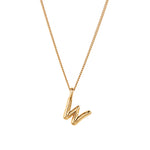 Jenny Bird-Monogram Necklace-Necklaces-14k Gold Plated-W-Blue Ruby Jewellery-Vancouver Canada