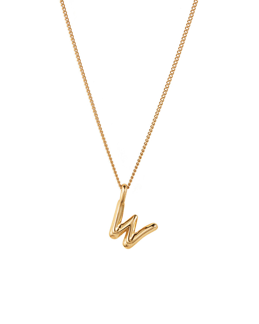 Jenny Bird-Monogram Necklace-Necklaces-14k Gold Plated-W-Blue Ruby Jewellery-Vancouver Canada