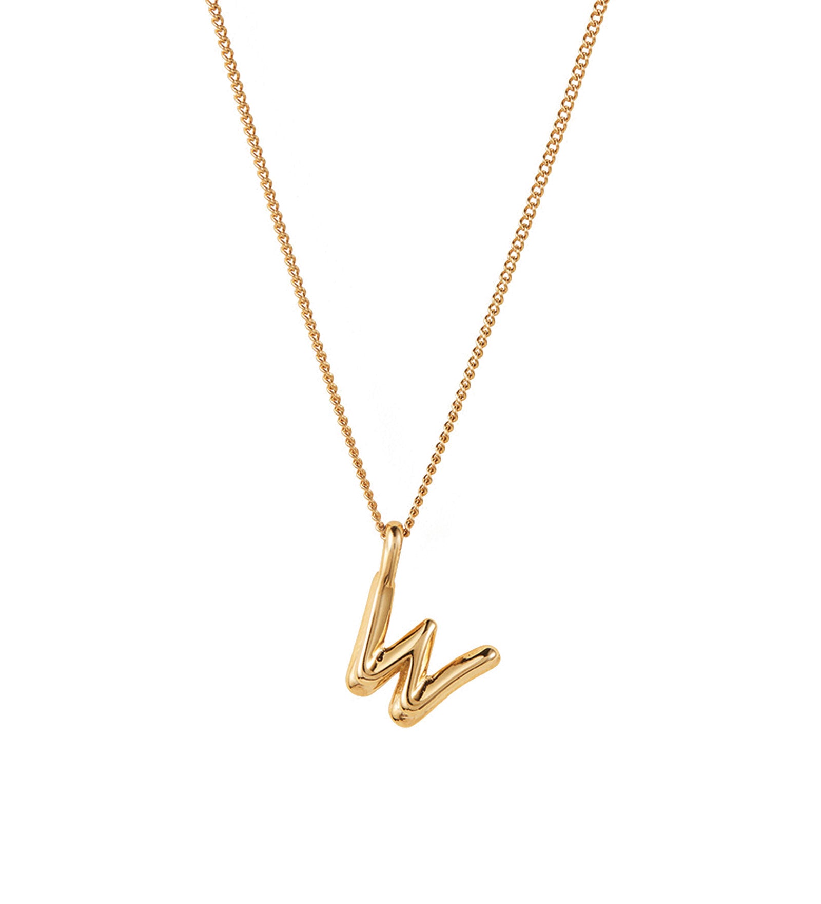 Jenny Bird-Monogram Necklace-Necklaces-Gold Plated-W-Blue Ruby Jewellery-Vancouver Canada