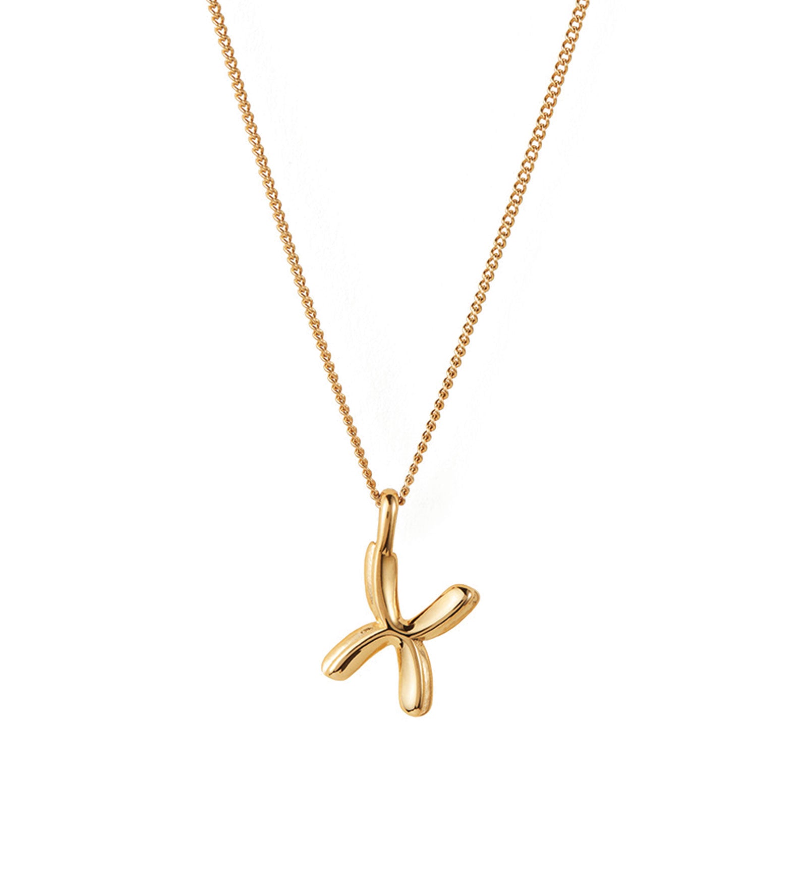 Jenny Bird-Monogram Necklace-Necklaces-14k Gold Plated-X-Blue Ruby Jewellery-Vancouver Canada