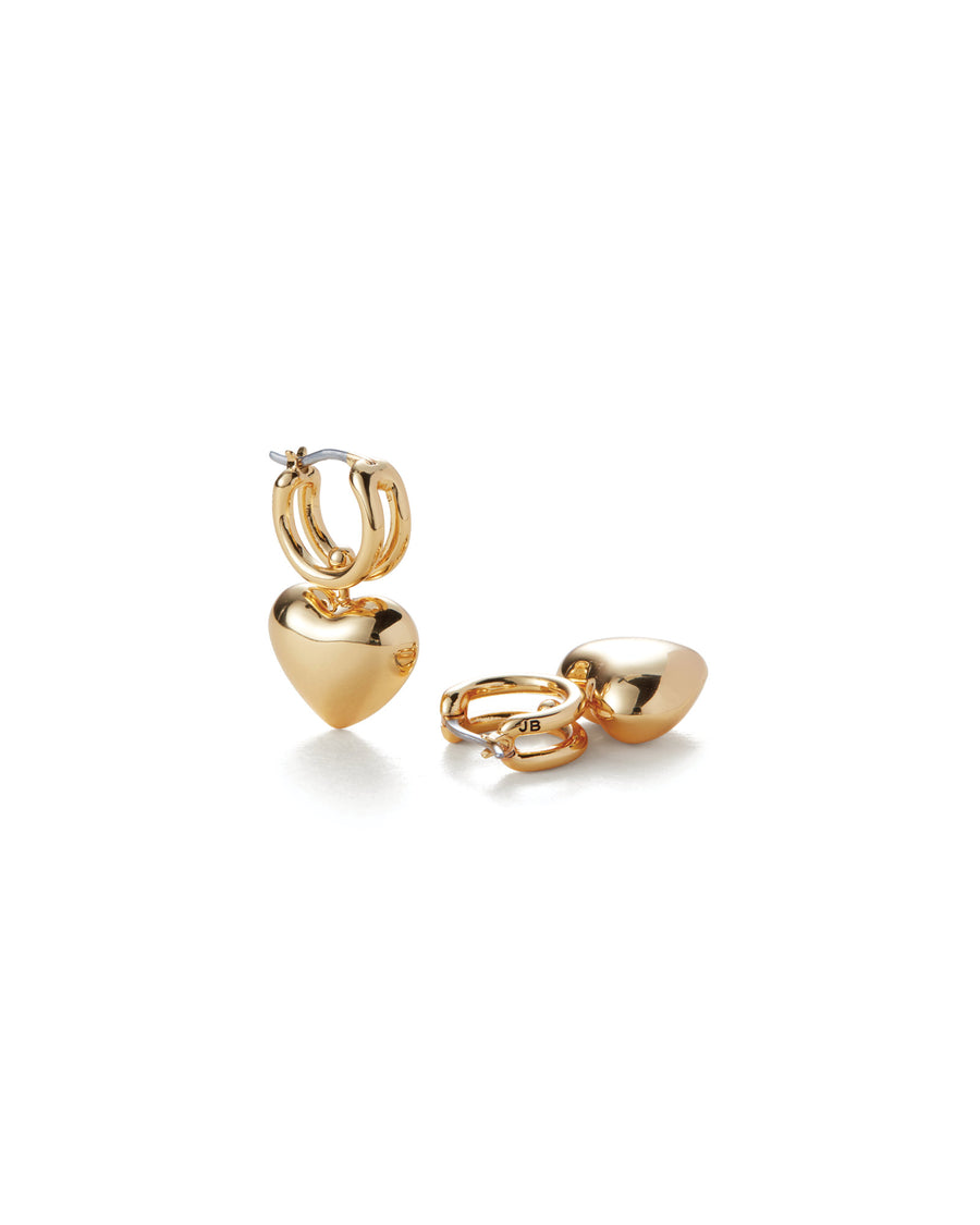 Puffy Heart Huggie Earrings 14k Gold Plated