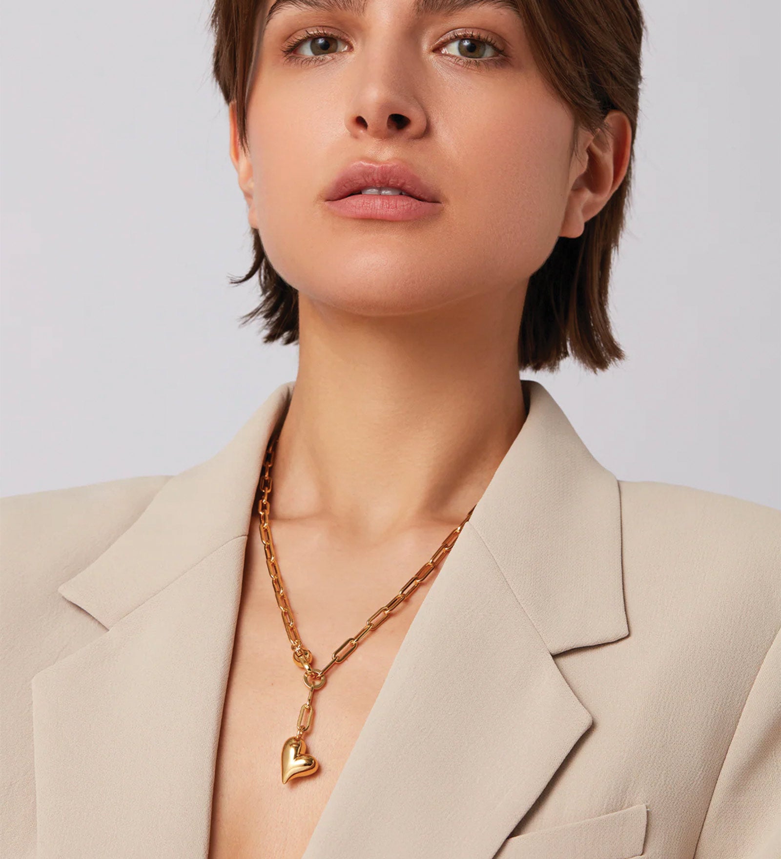 Jenny Bird-Puffy Heart Chain-Necklaces-Blue Ruby Jewellery-Vancouver Canada