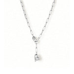 Jenny Bird-Puffy Heart Chain-Necklaces-Silver Plated-Blue Ruby Jewellery-Vancouver Canada