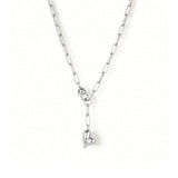 Jenny Bird-Puffy Heart Chain-Necklaces-Silver Plated-Blue Ruby Jewellery-Vancouver Canada