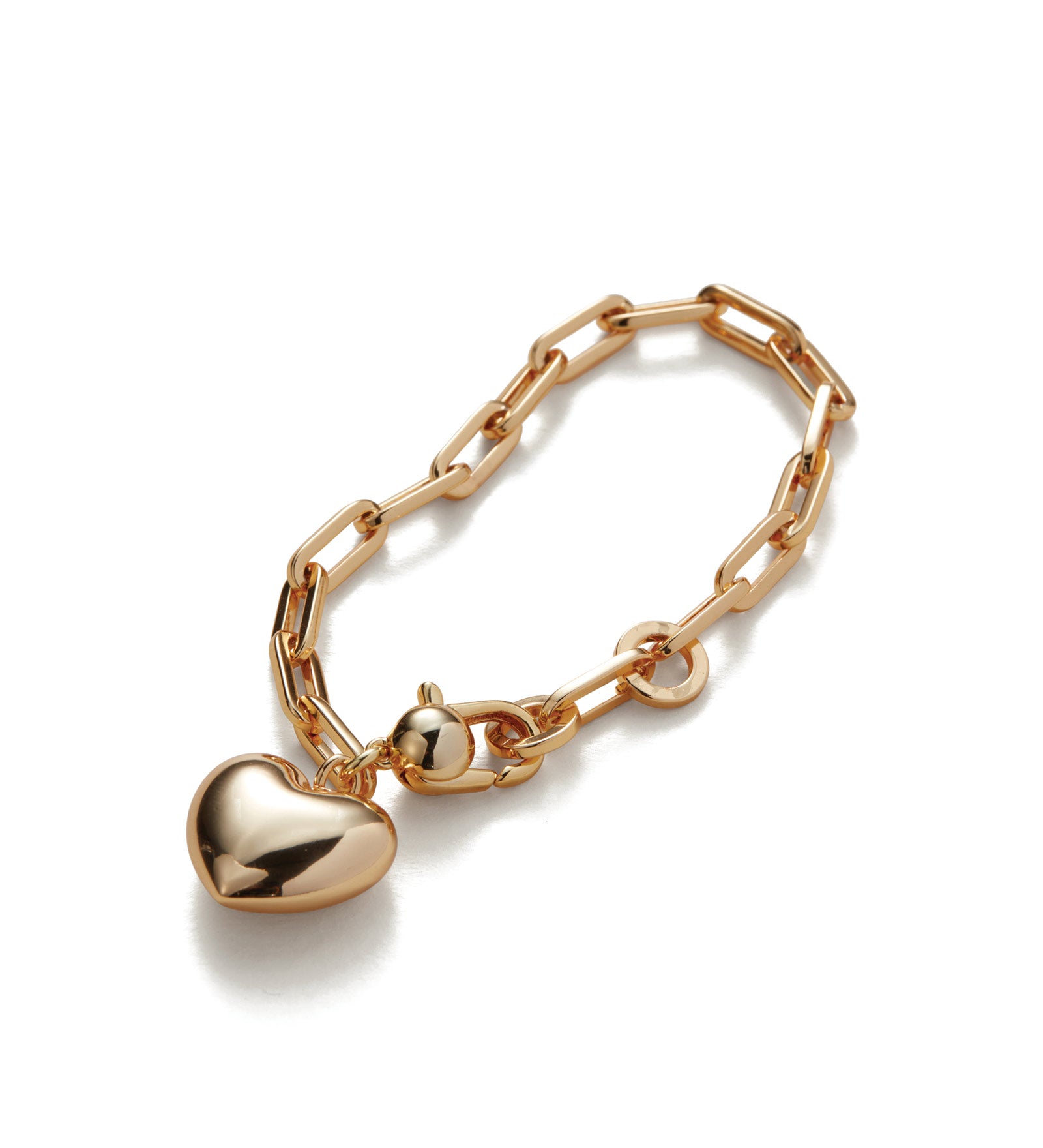 Puffy Heart Bracelet 14k Gold Plated
