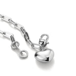 Puffy Heart Bracelet Silver Plated