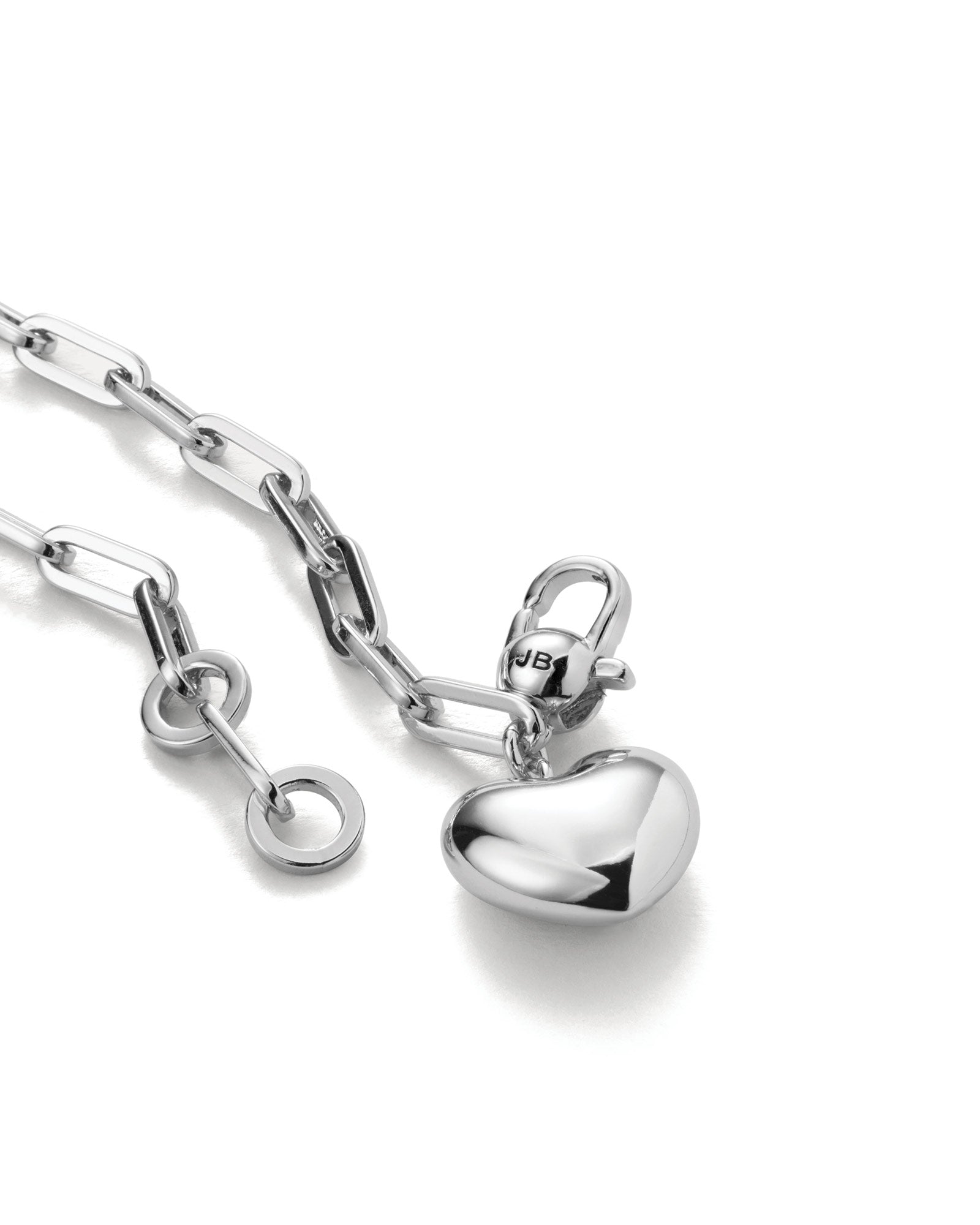 Puffy Heart Bracelet Silver Plated