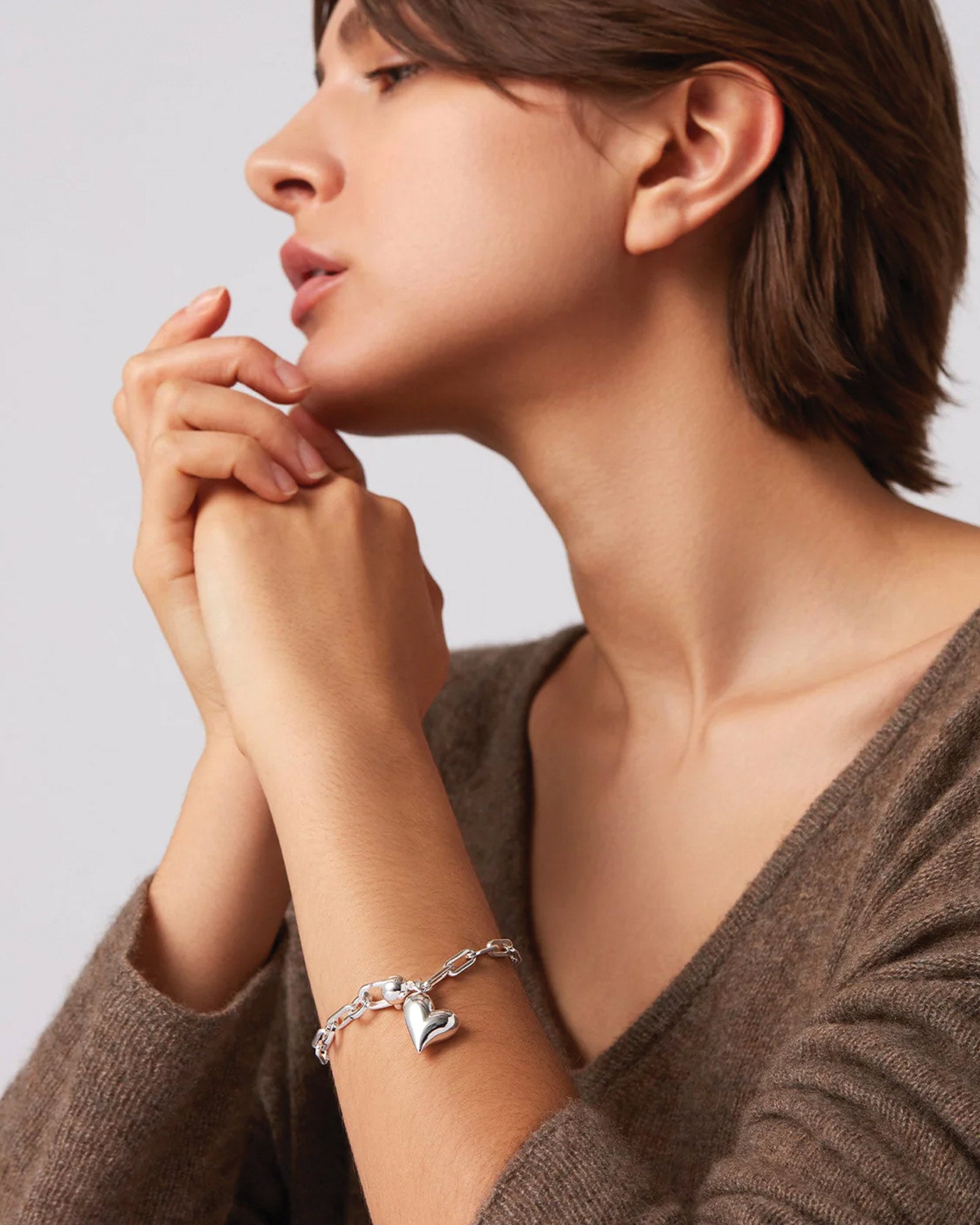 Jenny Bird-Puffy Heart Bracelet-Bracelets-Blue Ruby Jewellery-Vancouver Canada