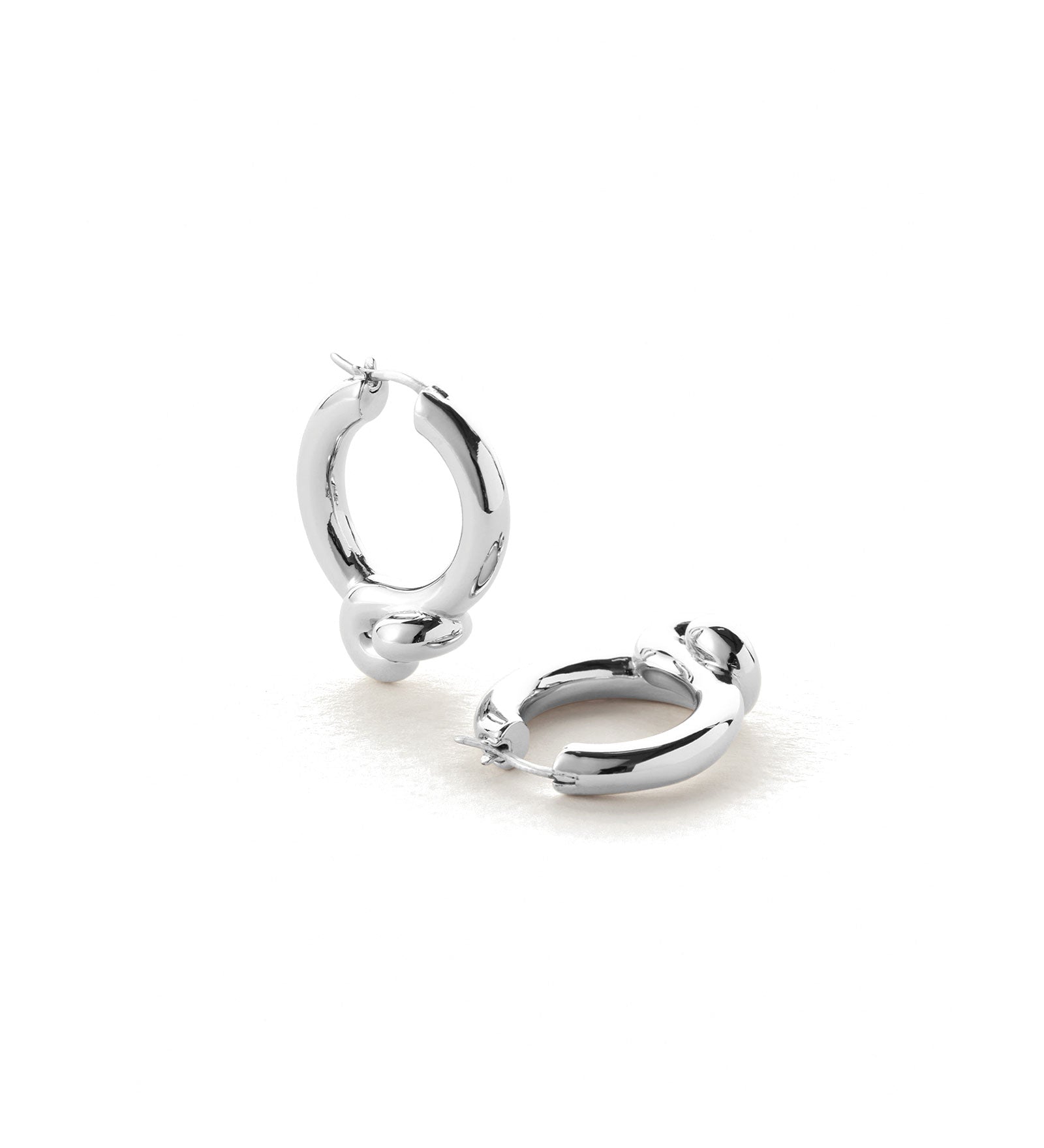 Jenny Bird-Maeve Hoop Earrings-Earrings-Silver Plated, White Pearl-Blue Ruby Jewellery-Vancouver Canada