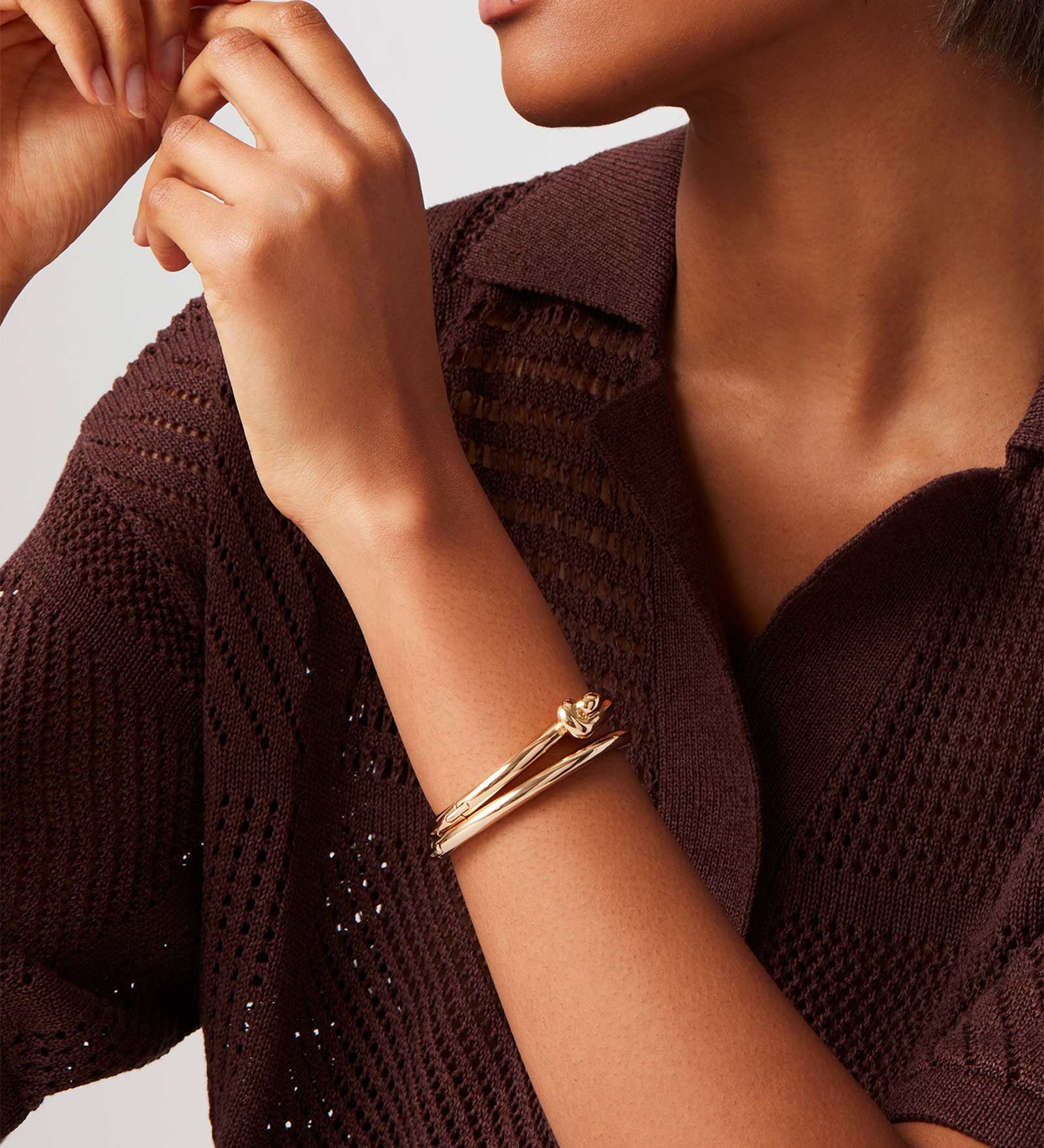 Jenny Bird-Maeve Bangle-Bracelets-14k Gold Plated, White Pearl-Blue Ruby Jewellery-Vancouver Canada