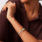 Jenny Bird-Maeve Bangle-Bracelets-Silver Plated, White Pearl-Blue Ruby Jewellery-Vancouver Canada