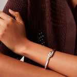 Jenny Bird-Maeve Bangle-Bracelets-Silver Plated, White Pearl-Blue Ruby Jewellery-Vancouver Canada