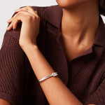 Jenny Bird-Maeve Bangle-Bracelets-Silver Plated, White Pearl-Blue Ruby Jewellery-Vancouver Canada