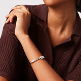 Jenny Bird-Maeve Bangle-Bracelets-Silver Plated, White Pearl-Blue Ruby Jewellery-Vancouver Canada