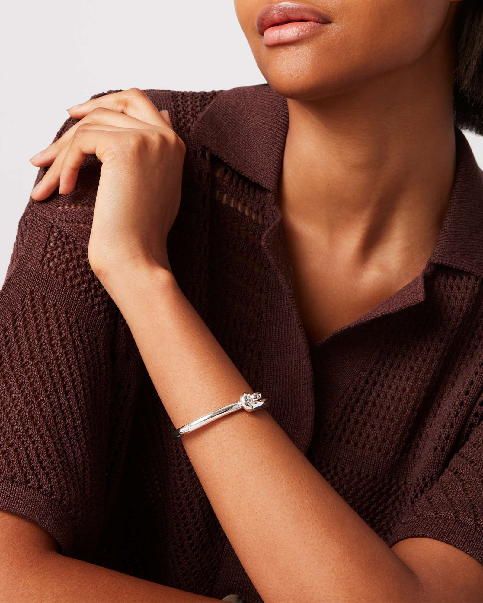 Jenny Bird-Maeve Bangle-Bracelets-Silver Plated, White Pearl-Blue Ruby Jewellery-Vancouver Canada