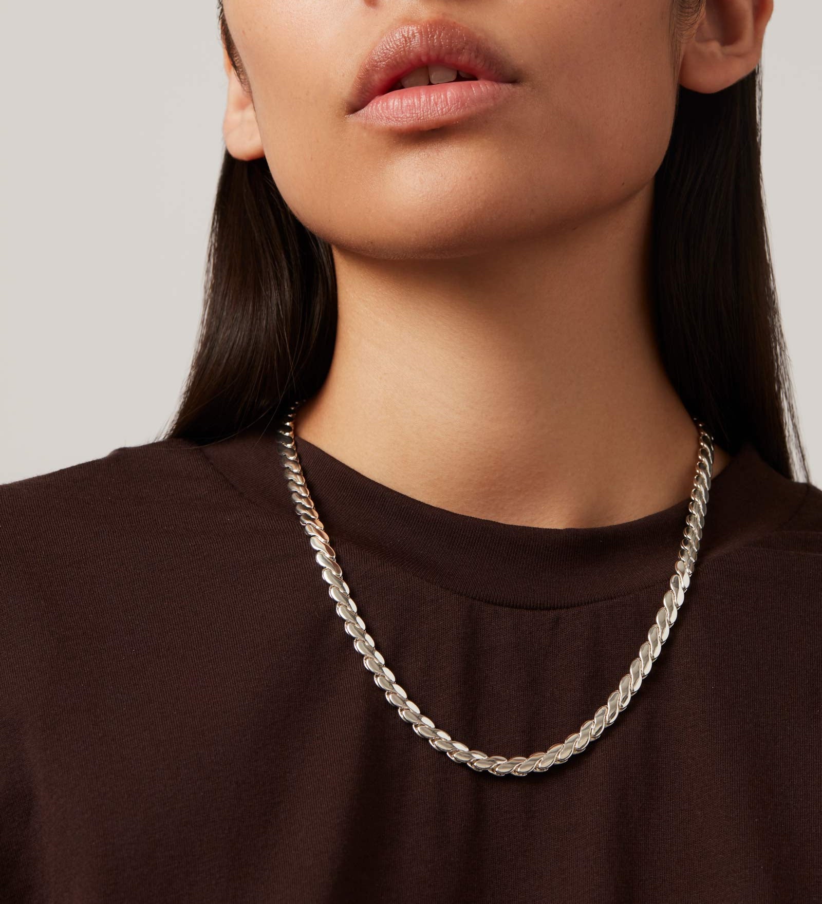 Jenny Bird-Paloma Chain Necklace-Necklaces-Silver Plated-Blue Ruby Jewellery-Vancouver Canada