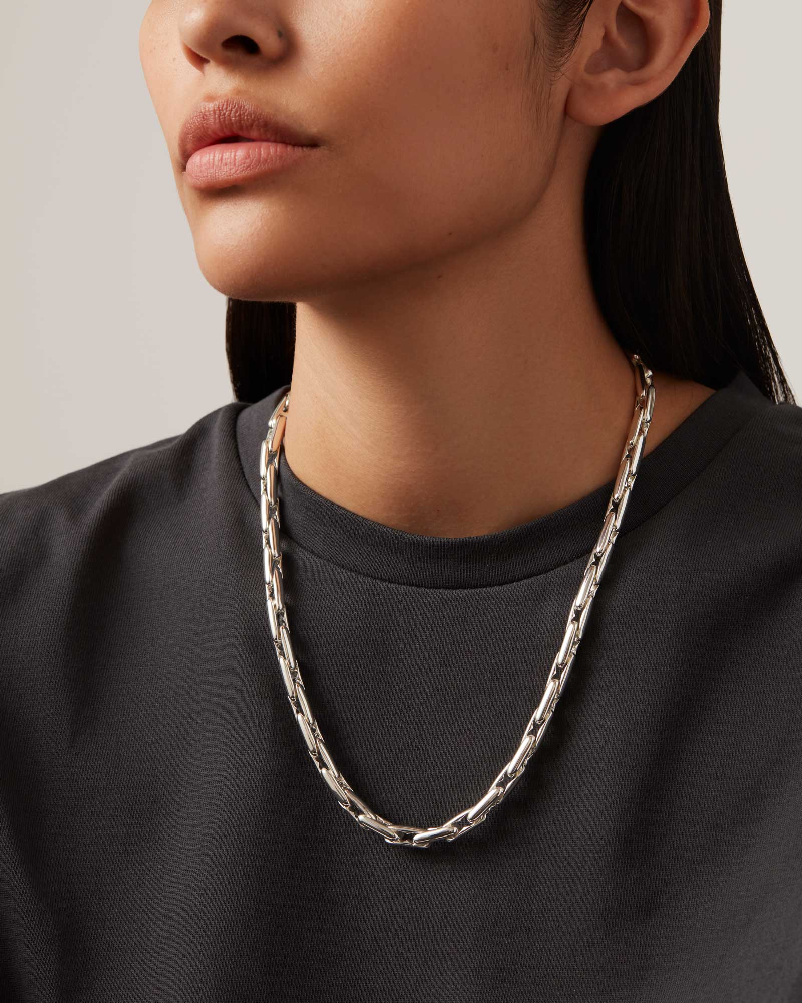 Jenny Bird-Alber Necklace-Necklaces-Silver Plated-Blue Ruby Jewellery-Vancouver Canada