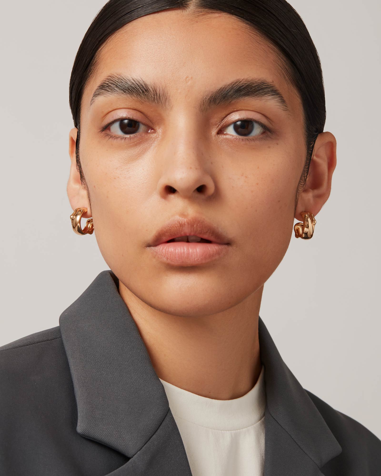 Jenny Bird-Sées Hoop Earrings-Earrings-14k Gold Plated-Blue Ruby Jewellery-Vancouver Canada
