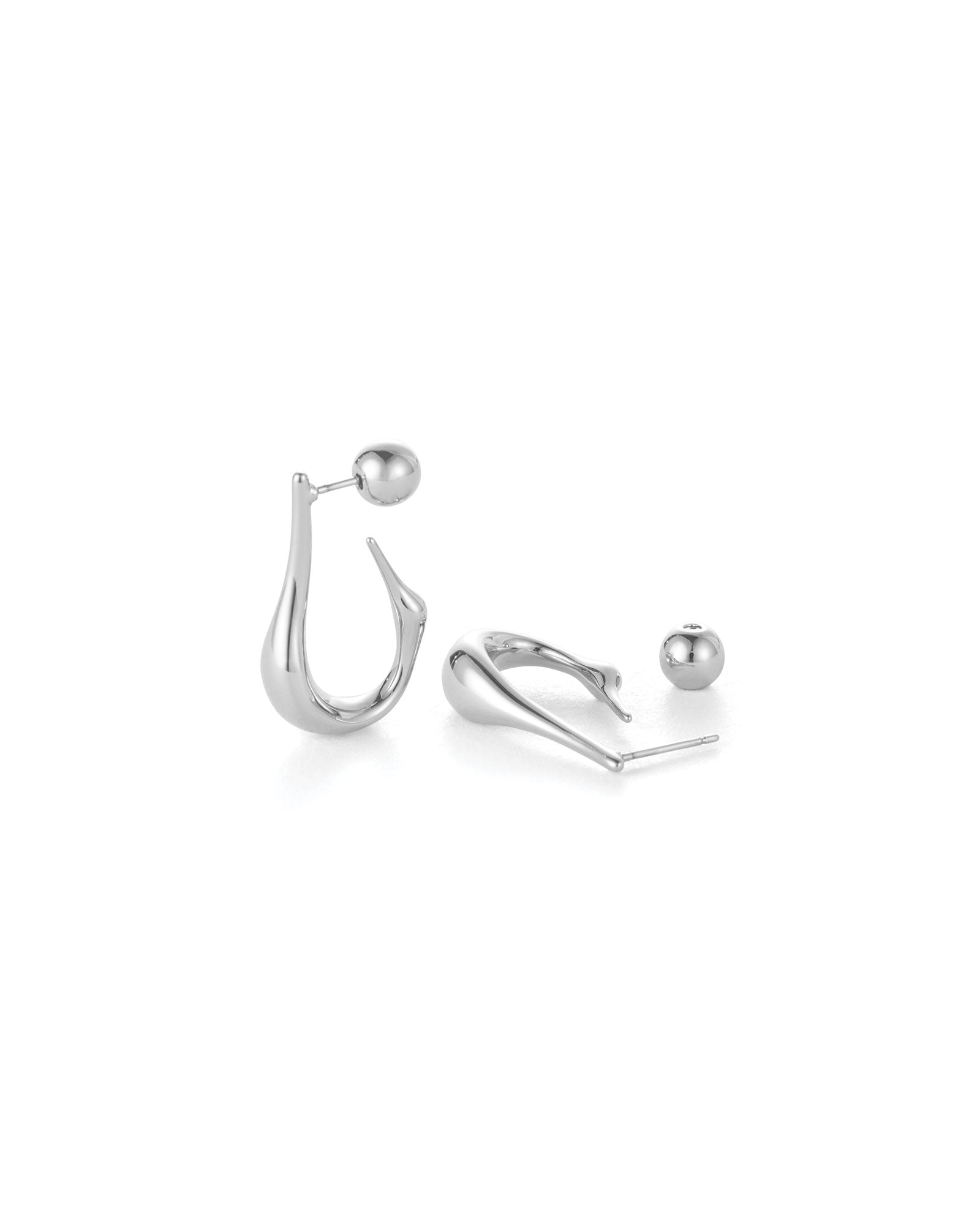 Jenny Bird-Small Colette Hoop Earrings-Earrings-Silver Plated-Blue Ruby Jewellery-Vancouver Canada