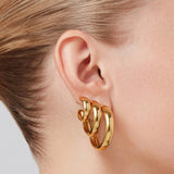 Staple Hoop Earrings - Large 14k Gold Ion Plated