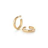 Staple Hoop Earrings - Large 14k Gold Ion Plated
