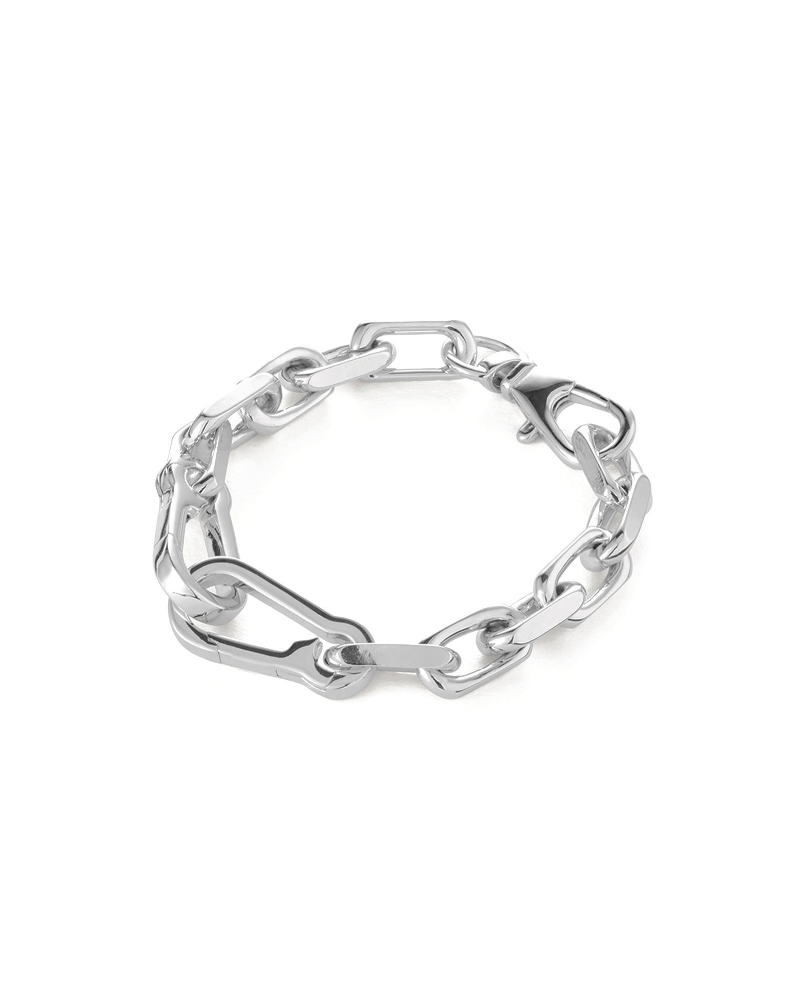 Padlock Heart Chain Bracelet Silver Plated