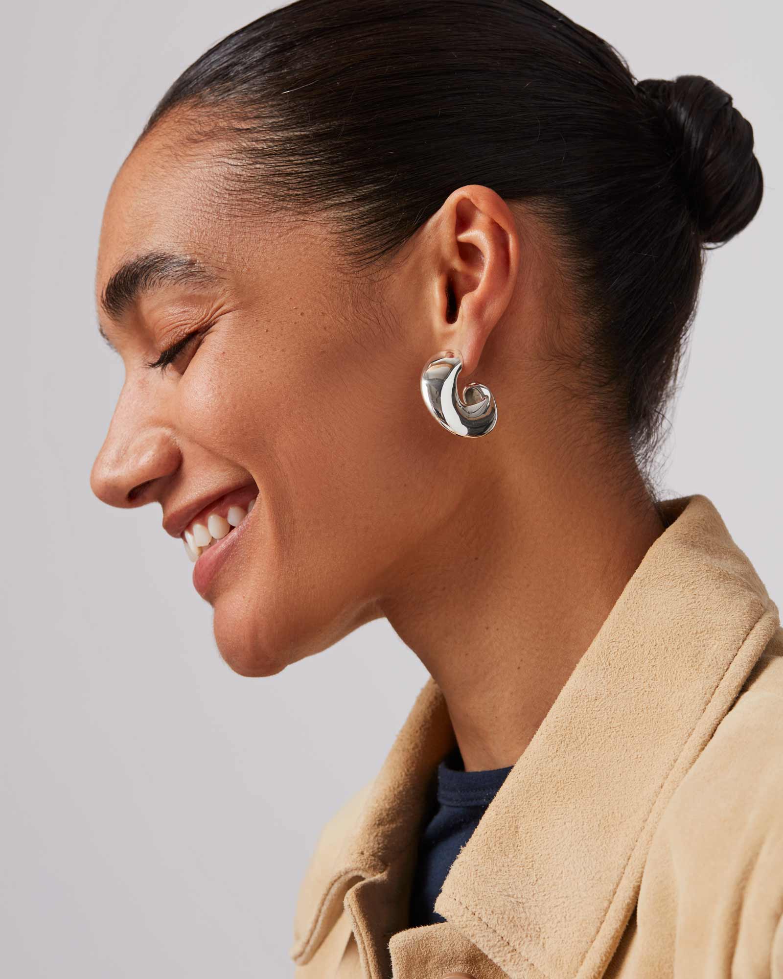 Gigi Hoops Silver Plated