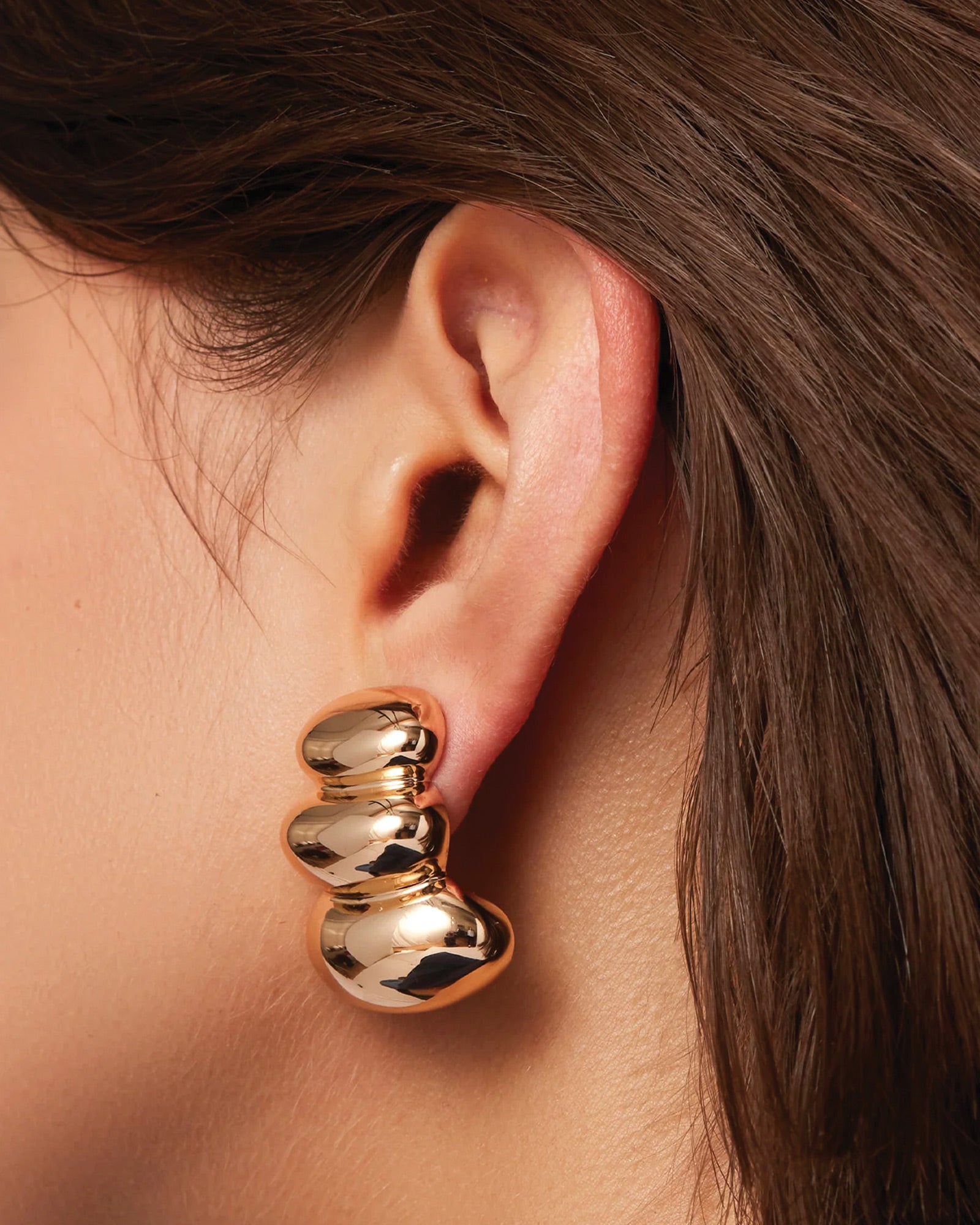 Non-Stop Clip On Earrings 14k Gold Dipped Brass