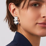 Non-Stop Clip On Earrings Silver Dipped Brass