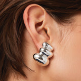 Non-Stop Clip On Earrings Silver Dipped Brass