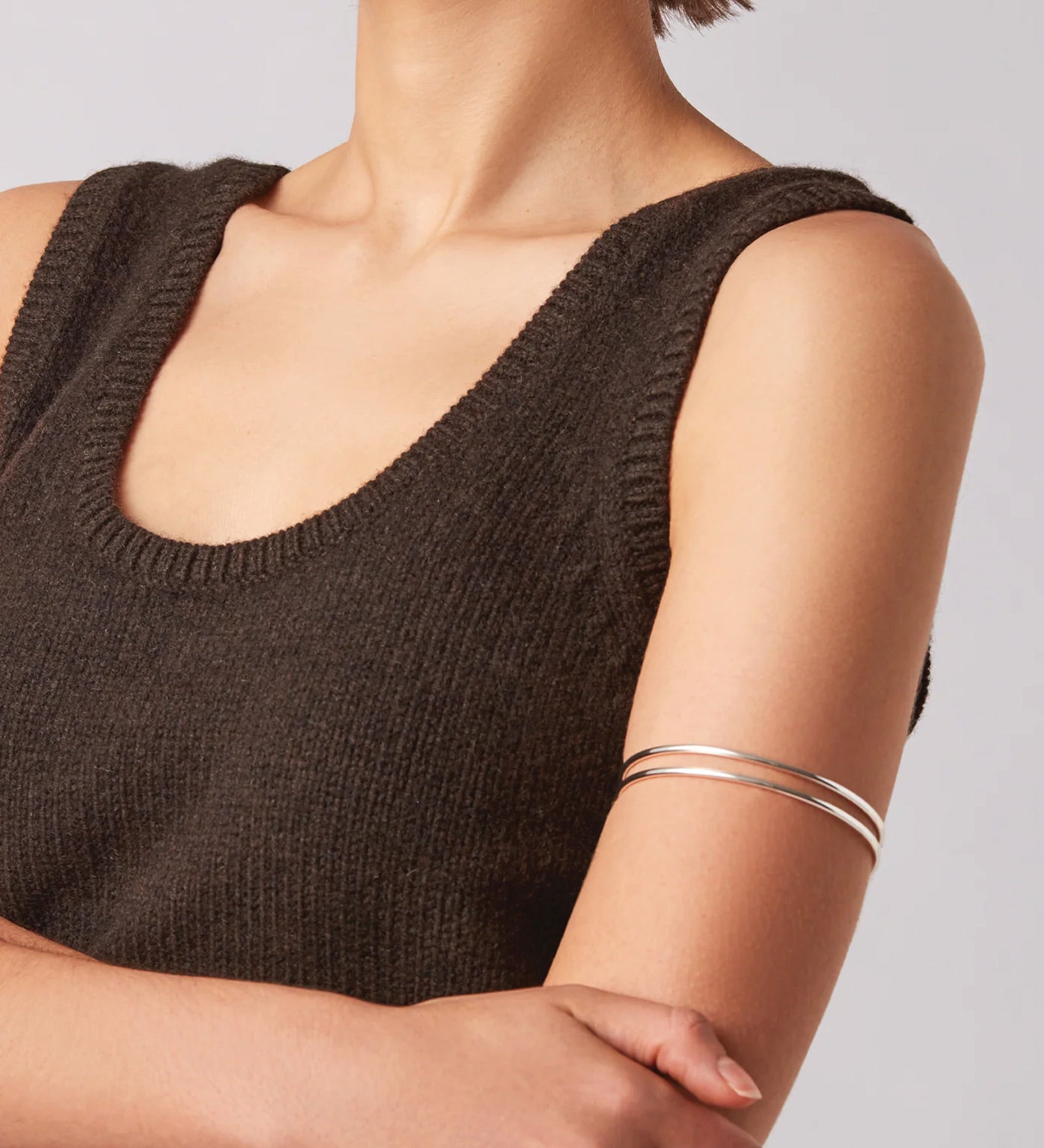 Yaya Arm Cuff Silver Dipped Brass