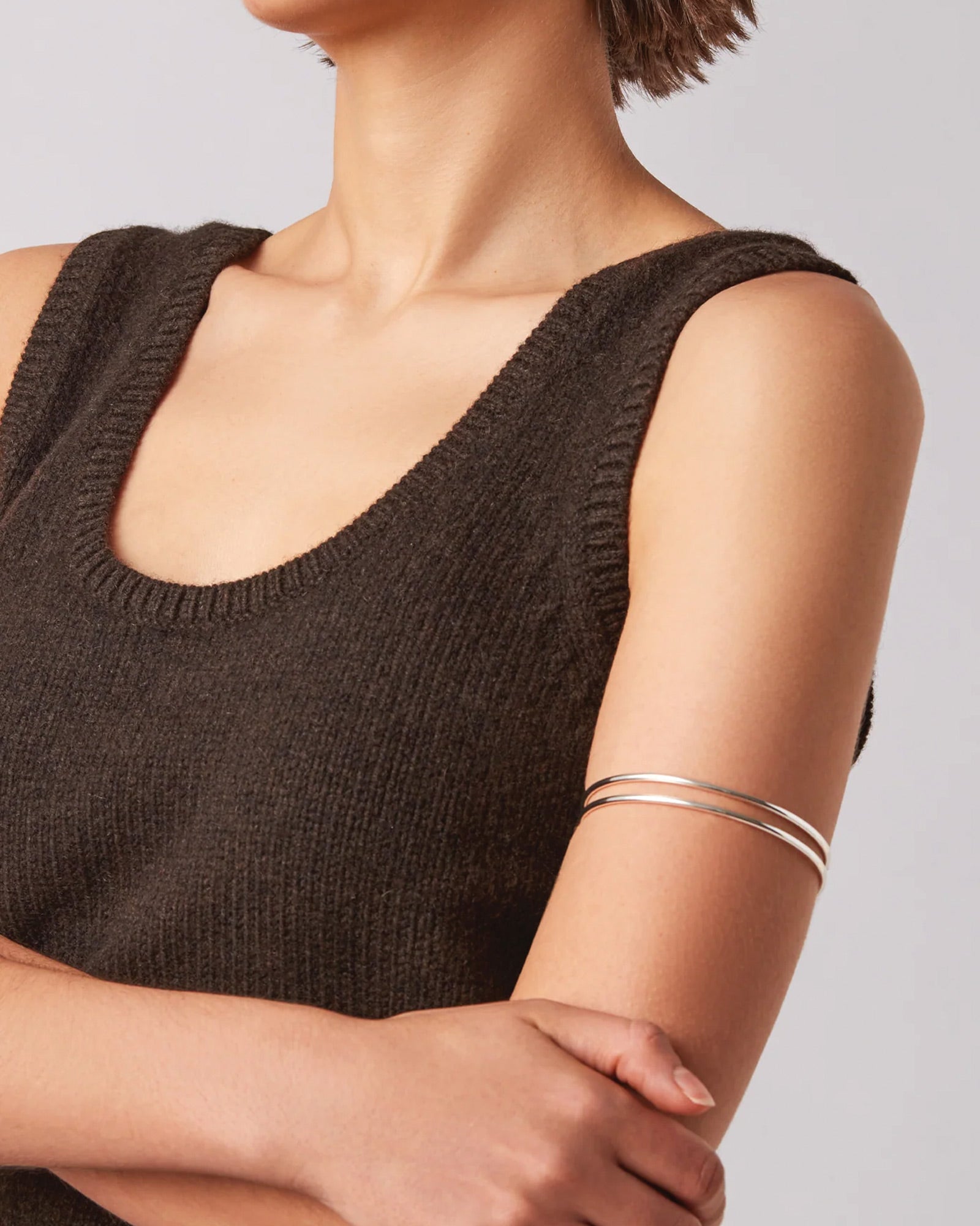 Yaya Arm Cuff Silver Dipped Brass