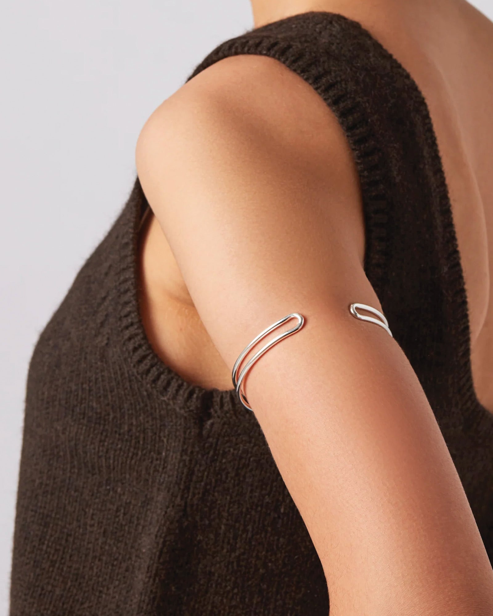Yaya Arm Cuff Silver Dipped Brass