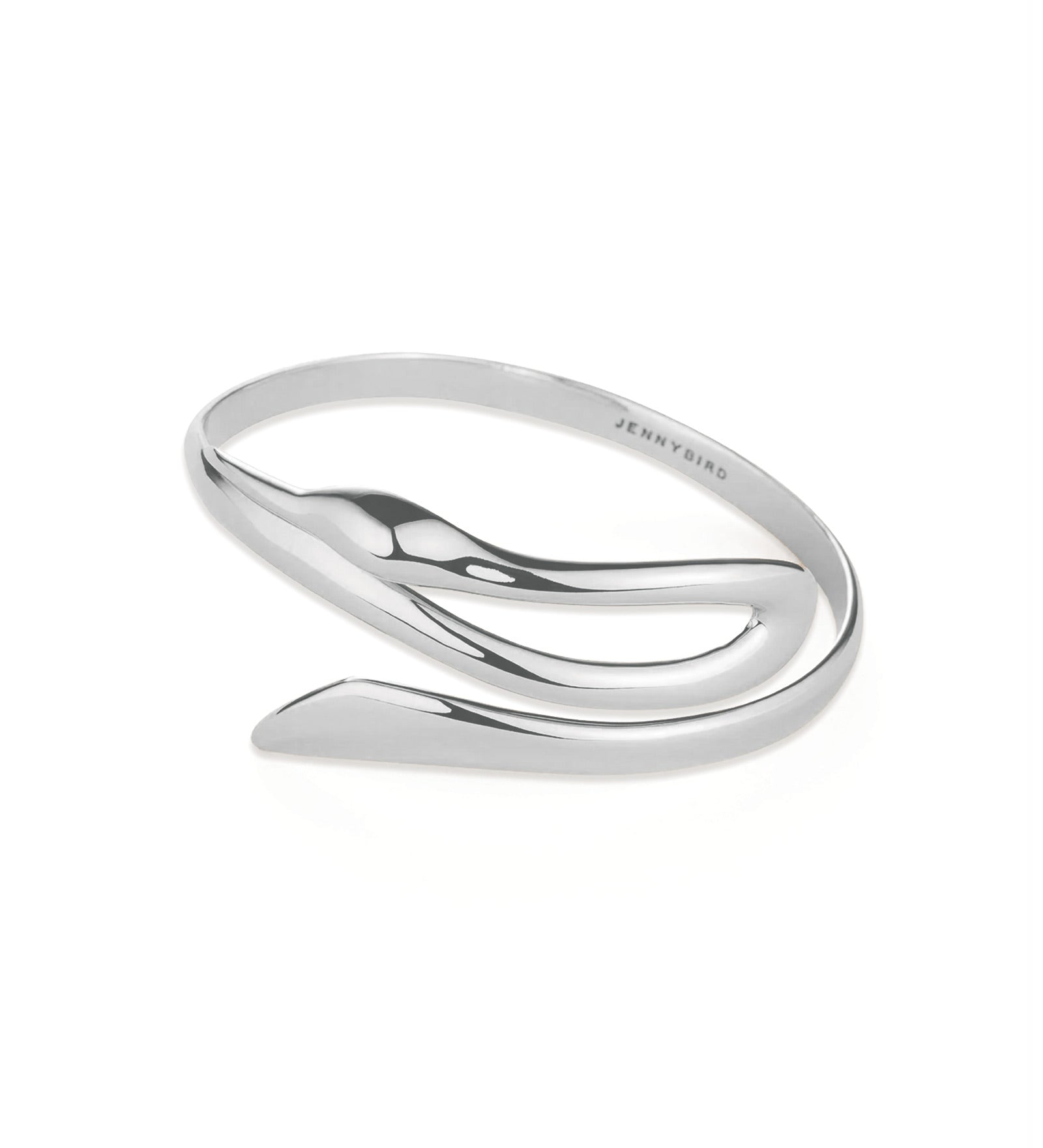 Egret Arm Cuff Silver Dipped Brass