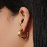 Mini Lennon Hoops 14k Gold Dipped Brass